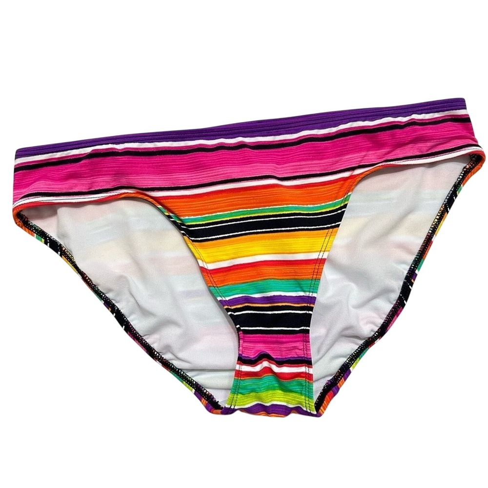 Lauren Ralph Lauren Striped Bikini Bottom Women 8 Multicolor Hipster Swim Boho